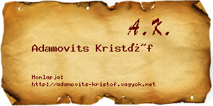 Adamovits Kristóf névjegykártya
